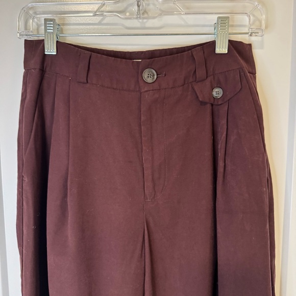 A New Day High Rise Wide Leg Pants Burgundy Size 4 - Picture 3 of 11
